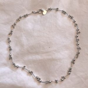 Beaded necklace, silver